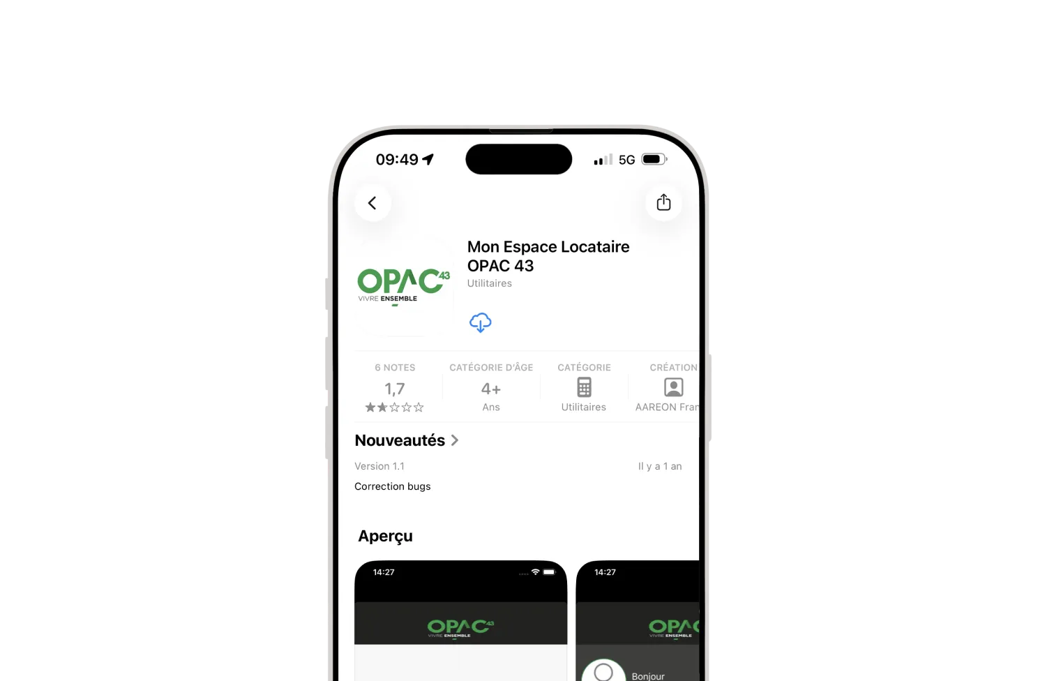 Application Mobile: "Mon espace locataire OPAC 43"